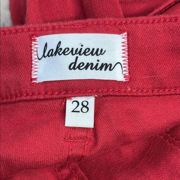 Lakeview Denim | for Stitchfix Alex Pompelan Red Denim Jeans, Size 28, NWT - Picture 7 of 11